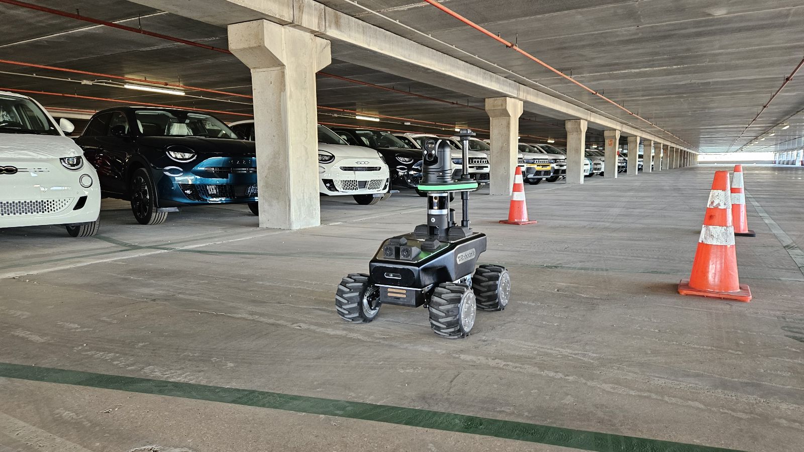 Robot inspecting industrial pipelines and facility walls